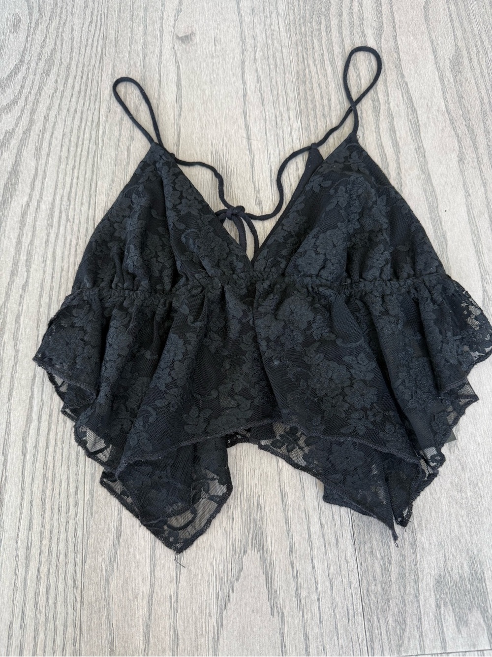 Urban outfitters top black lace size small